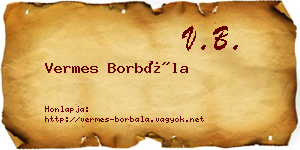 Vermes Borbála névjegykártya